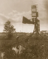 Eine zerstörte Wassermühle, Leben und Landschaft auf den Norfolk Broads, ca. 1886